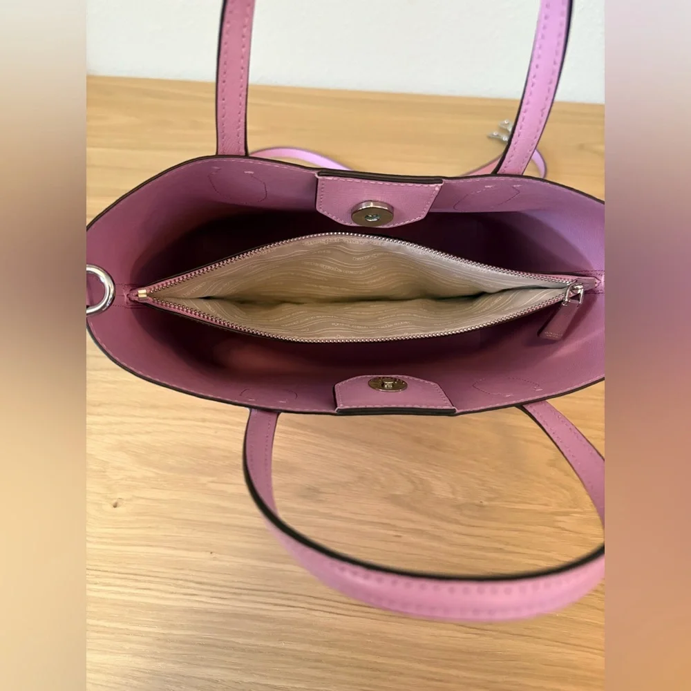 Kate Spade Bleecker Gingham Checker Purple Medium Crossbody Tote Handbag - Picture 4 of 10